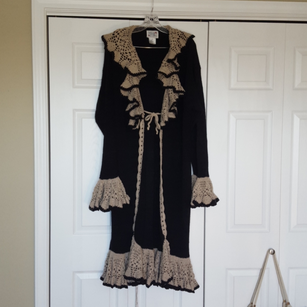Lacy AfterNoon Duster Cardigan Sweater size medium
